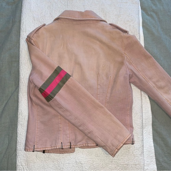 Vintage Alexander McQueen pink denim military-style jacket - Picture 2 of 7